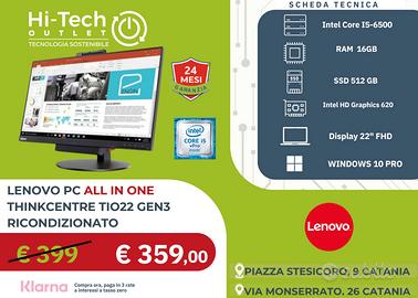 PC All in One Lenovo Ricondizionato TIO22 Gen3