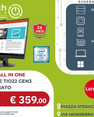 PC All in One Lenovo Ricondizionato TIO22 Gen3