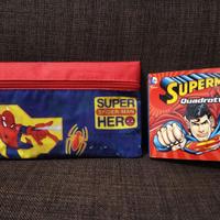 Porta Matite Scuola Spider-Man + Libro Superman