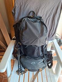 Zaino trekking Forclaz 50+10L nuovo + bastoncini