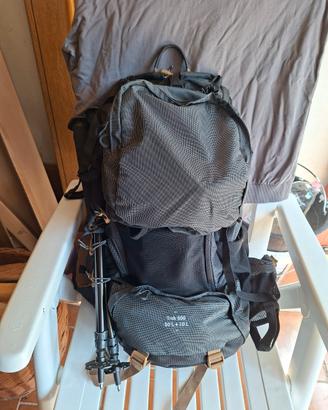 Zaino trekking Forclaz 50+10L nuovo + bastoncini