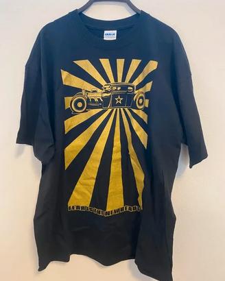 T-shirt Max Grundy nera con stampa oro Taglia XL
