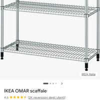 scaffale metallico Ikea a 3 ripiani modello Omar 