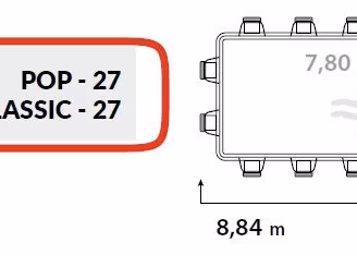 Piscina Laghetto Europe Gold 8,8x3,8 mt (pianta)