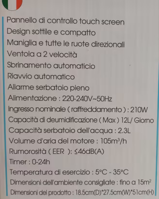Deumidificatore Akai DH12k
