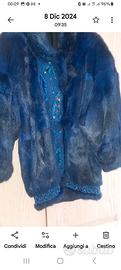 pelliccia in lapin blu notte
