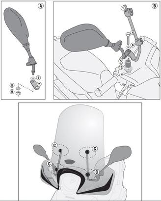 KITA ATTACCHI GIVI A1125A PER PARABREZZA 1125A PER