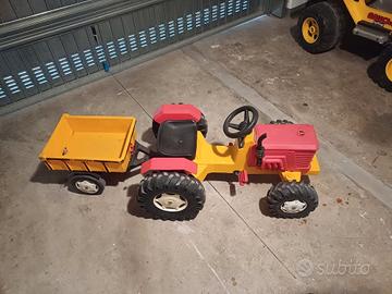 trattore peg perego vintage con rimorchio