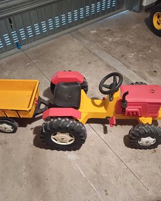 trattore peg perego vintage con rimorchio