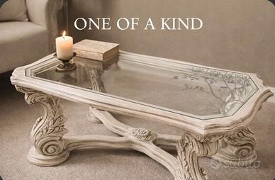 Tavolino in stile barocco shabby chic,pezzo unico