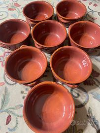 Set 8 Tegamini In Terracotta artigianali Cm 14