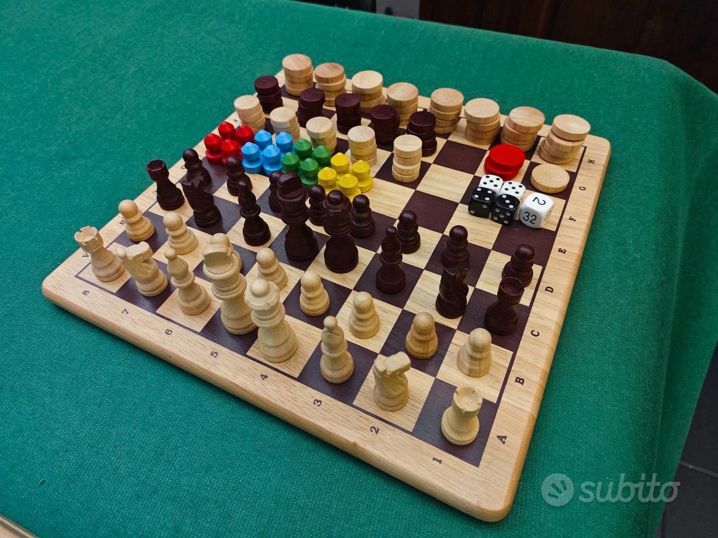 Scatola multigioco - scacchi, dama e backgammon