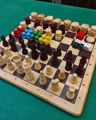 Scacchi Dama Backgammon Ludo ecc - legno laccato _
