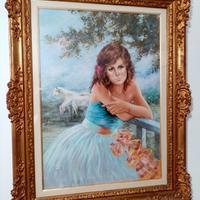 Lotto quadri e ritratti vintage con cornici 