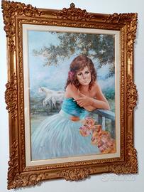 Lotto quadri e ritratti vintage con cornici 