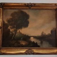 GRANDE DIPINTO SU TELA EPOCA FINE 800 FIRMATO 