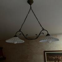 Lampadario in ferro e ceramica