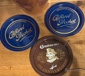 Set vassoi caffarel latta vintage