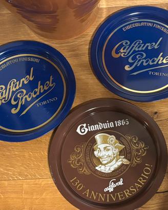 Set vassoi caffarel latta vintage