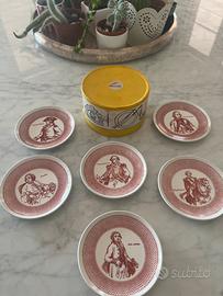 Sottobicchieri Fornasetti serie Americana rossa
