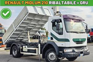 Camion ribaltabile Renault Midlum 210 + GRU