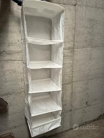 Portatutto a 6 scomparti, bianco, 35x45x125