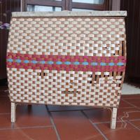 Cestone porta biancheria in vimini Vintage