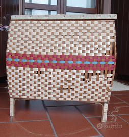 Cestone porta biancheria in vimini Vintage