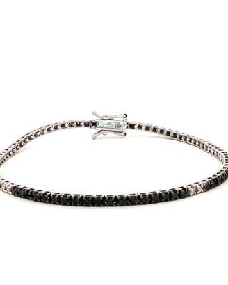 Bracciale Tennis oro bianco e diamanti neri