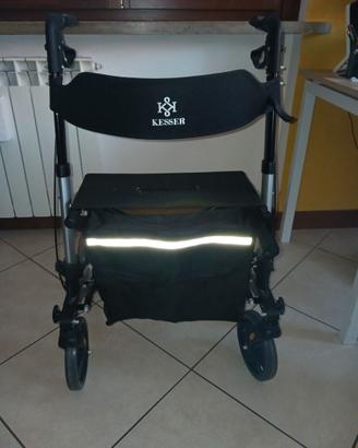 Deambulatore rollator KESSER con seduta e borsa