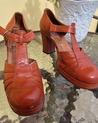 Scarpe vintage in pelle marroni anni 70