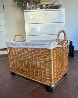 CESTO CONTENITORE IN VIMINI 50X60X75
