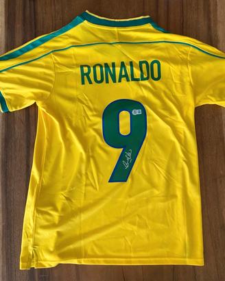 Maglia Brasile Ronaldo autografata COA Beckett