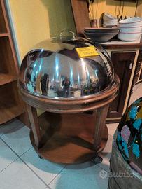 carrello bollitore in legno acciaio inox 