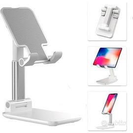 Supporto Telefono Pieghevole e Regolabile, BIANCO
