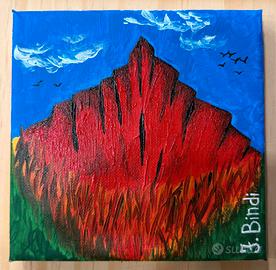 Quadro Vetta dipinto a mano acrilico su tela 15x15