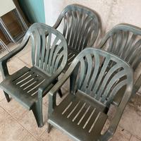 Sedie plastica verdi giardino