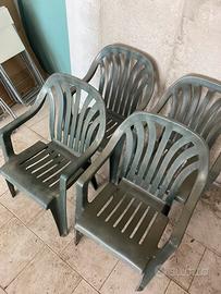 Sedie plastica verdi giardino