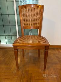 Sedia Vintage in Legno e Paglia di Vienna