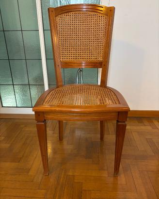 Sedia Vintage in Legno e Paglia di Vienna