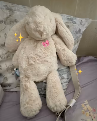 Jellycat smudge rabbit backpack