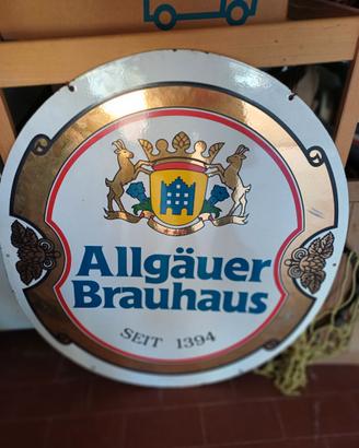 Insegna smaltata pubblicitaria  Allgäuer Brauhaus