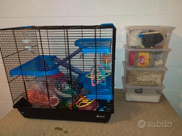 criceto - gabbia e accessori vari