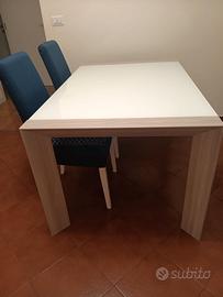 Tavolo da cucina vetro e laminato con 4 sedie