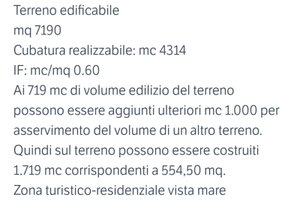 Terreno edificabile vista mare