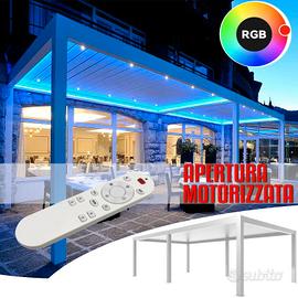 Pergola bioclimatica 8x3 bianco apertura motore