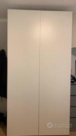 Armadio due ante con cassettiera interna - bianco