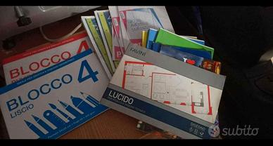 Materiale scolastico, album, quadernoni, fogli pro