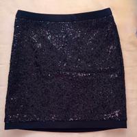 Gonna paillettes nera 