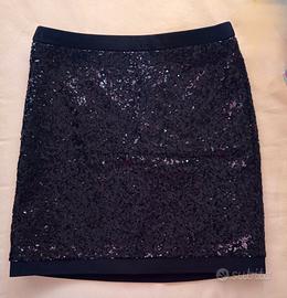 Gonna paillettes nera 
